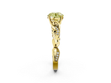Yellow gold Fancy Yellow Round  Solitaire Vine Band with Milgrain Prong Setting_5