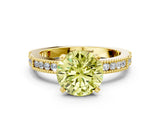 Yellow gold Fancy Yellow Round  Solitaire with Pavé Band and Four-Prong Setting_29