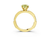 Yellow gold Fancy Yellow Round  Solitaire with Pavé Band and Four-Prong Setting_32