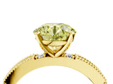 Yellow gold Fancy Yellow Round  Solitaire with Pavé Band and Four-Prong Setting_33