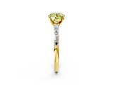 Yellow gold Fancy Yellow Round  Solitaire with Side Baguettes and Channel Set Band_2