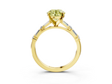 Yellow gold Fancy Yellow Round  Solitaire with Side Baguettes and Channel Set Band_3