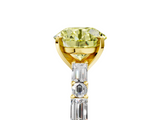 Yellow gold Fancy Yellow Round  Solitaire with Side Baguettes and Channel Set Band_5