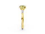 Yellow gold Fancy Yellow Round  Solitaire with Tapered Baguette Side Stones on a Classic Band with Four-Prong Setting_2