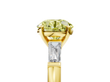Yellow gold Fancy Yellow Round  Solitaire with Tapered Baguette Side Stones on a Classic Band with Four-Prong Setting_5