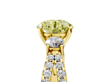 Yellow gold Fancy Yellow Round  Three-Stone Diamond Ring with Pavé Split Shank and Four-Prong Setting_22