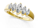 Yellow gold Five-Stone Marquise Diamond Bar Set White Gold Band_22