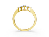 Yellow gold Five-Stone Marquise Diamond Bar Set White Gold Band_24