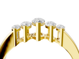 Yellow gold Five-Stone Marquise Diamond Bar Set White Gold Band_25