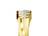 Yellow gold Five-Stone Marquise Diamond Bar Set White Gold Band_26