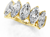 Yellow gold Five Stone Marquise Diamond Prong Set White Gold Band_20