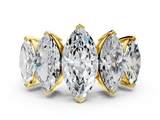 Yellow gold Five-Stone Marquise Diamond Prong Set White Gold Band_21