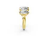 Yellow gold Five Stone Marquise Diamond Prong Set White Gold Band_21