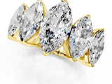 Yellow gold Five-Stone Marquise Diamond Prong Set White Gold Band_22