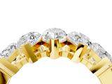 Yellow gold Five Stone Marquise Diamond Prong Set White Gold Band_23