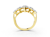 Yellow gold Five-Stone Marquise Diamond Prong Set White Gold Band_24