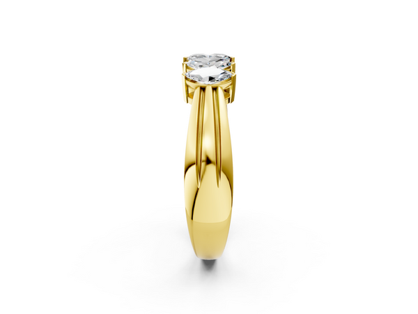 Yellow gold Five-Stone Marquise Diamond Split Shank Ring with Shared Prong Setting