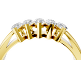 Yellow gold Five-Stone Marquise Diamond Split Shank Ring with Shared Prong Setting_26