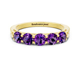 Yellow gold Five-Stone Round Amethyst Prong-Set Band_18