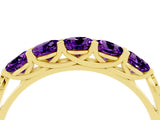 Yellow gold Five-Stone Round Amethyst Prong-Set Band_22