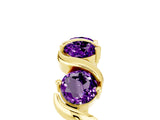 Yellow gold Five-Stone Round Amethyst Wave Band with Shared Prong Setting_11