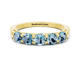 Yellow gold Five-Stone Round Aquamarine Prong-Set Band_18
