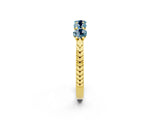 Yellow gold Five-Stone Round Aquamarine Prong-Set Band_20
