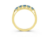 Yellow gold Five-Stone Round Aquamarine Prong-Set Band_21