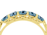 Yellow gold Five-Stone Round Aquamarine Prong-Set Band_22