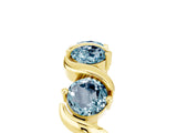 Yellow gold Five-Stone Round Aquamarine Wave Band with Shared Prong Setting_11