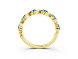 Yellow gold Five-Stone Round Aquamarine Wave Band with Shared Prong Setting_9