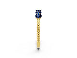 Yellow gold Five-Stone Round Blue Sapphire Prong-Set Band_20