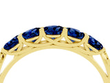 Yellow gold Five-Stone Round Blue Sapphire Prong-Set Band_22