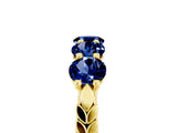 Yellow gold Five-Stone Round Blue Sapphire Prong-Set Band_23