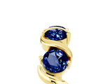 Yellow gold Five-Stone Round Blue Sapphire Wave Band with Shared Prong Setting_11