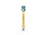 Yellow gold Five-Stone Round Blue Topaz Prong-Set Band_20