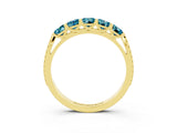 Yellow gold Five-Stone Round Blue Topaz Prong-Set Band_21