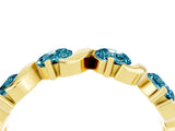Yellow gold Five-Stone Round Blue Topaz Wave Band with Shared Prong Setting_10