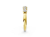 Yellow gold Five-Stone Round Brilliant Diamond Prong Set White Gold Band_18