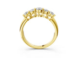 Yellow gold Five-Stone Round Brilliant Diamond Prong Set White Gold Band_19