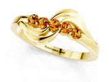 Yellow gold Five-Stone Round Citrine Crossover Band with Prong Setting_19