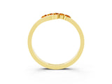 Yellow gold Five-Stone Round Citrine Crossover Band with Prong Setting_21