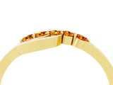Yellow gold Five-Stone Round Citrine Crossover Band with Prong Setting_22