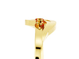 Yellow gold Five-Stone Round Citrine Crossover Band with Prong Setting_23