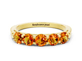 Yellow gold Five-Stone Round Citrine Prong-Set Band_18