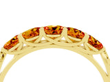 Yellow gold Five-Stone Round Citrine Prong-Set Band_22