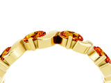 Yellow gold Five-Stone Round Citrine Wave Band with Shared Prong Setting_10