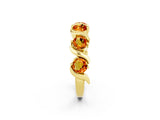 Yellow gold Five-Stone Round Citrine Wave Band with Shared Prong Setting_8