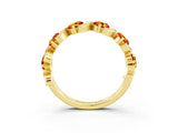 Yellow gold Five-Stone Round Citrine Wave Band with Shared Prong Setting_9