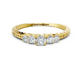 Yellow gold Five-Stone Round Cut Diamond Prong Set Eternity Band_4